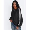 imageTrendy Queen Oversized Sweatshirt for Women Crewneck Fall Fashion Clothes 2025 Striped Sweater y2k Teen Girls OutfitsBlack
