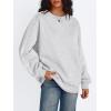 imageTrendy Queen Oversized Sweatshirt for Women Crewneck Fall Fashion Clothes 2025 Striped Sweater y2k Teen Girls OutfitsGrey