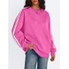 imageTrendy Queen Oversized Sweatshirt for Women Crewneck Fall Fashion Clothes 2025 Striped Sweater y2k Teen Girls OutfitsHotpink