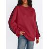 imageTrendy Queen Oversized Sweatshirt for Women Crewneck Fall Fashion Clothes 2025 Striped Sweater y2k Teen Girls OutfitsRed