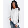 imageTrendy Queen Oversized Sweatshirt for Women Crewneck Fall Fashion Clothes 2025 Striped Sweater y2k Teen Girls OutfitsWhite