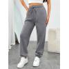 imageTrendy Queen Sweatpants Women Baggy Joggers with Pockets Lounge Comfy Barrel Pants Teens Cute Y2K Sports Fall Clothes 2025Blackgrey