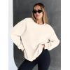 imageTrendy Queen Sweatshirts for Women Hoodies Oversized Crewneck Tops Sweaters Comfy Fall Winter Outfits Clothes 2025 FashionApricot