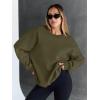 imageTrendy Queen Sweatshirts for Women Hoodies Oversized Crewneck Tops Sweaters Comfy Fall Winter Outfits Clothes 2025 FashionArmygreen