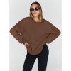 imageTrendy Queen Sweatshirts for Women Hoodies Oversized Crewneck Tops Sweaters Comfy Fall Winter Outfits Clothes 2025 FashionBrown