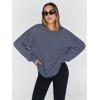 imageTrendy Queen Sweatshirts for Women Hoodies Oversized Crewneck Tops Sweaters Comfy Fall Winter Outfits Clothes 2025 FashionGreyblue
