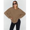 imageTrendy Queen Sweatshirts for Women Hoodies Oversized Crewneck Tops Sweaters Comfy Fall Winter Outfits Clothes 2025 FashionKhaki