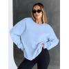 imageTrendy Queen Sweatshirts for Women Hoodies Oversized Crewneck Tops Sweaters Comfy Fall Winter Outfits Clothes 2025 FashionLightblue