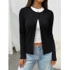 imageTrendy Queen Women Fall Lightweight Cropped Cardigan Sweater 2025 Button Up Shirt Going Out Top Y2K Cute Basic Fitted OutfitBlack