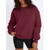 imageTrendy Queen Womens Crewneck Sweatshirts Casual Pullover Long Sleeve Shirts Fall Fashion 2025 ClothesWine Red