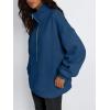 imageTrendy Queen Womens Half Zip Oversized Sweatshirts Casual Pullover Long Sleeve Shirts Fall Fashion 2024 Winter ClothesBlue