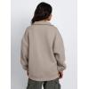 imageTrendy Queen Womens Half Zip Oversized Sweatshirts Casual Pullover Long Sleeve Shirts Fall Fashion 2024 Winter ClothesCoffee Grey