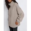 imageTrendy Queen Womens Half Zip Oversized Sweatshirts Casual Pullover Long Sleeve Shirts Fall Fashion 2024 Winter ClothesCoffee Grey