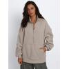 imageTrendy Queen Womens Half Zip Oversized Sweatshirts Casual Pullover Long Sleeve Shirts Fall Fashion 2024 Winter ClothesCoffee Grey
