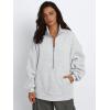 imageTrendy Queen Womens Half Zip Oversized Sweatshirts Casual Pullover Long Sleeve Shirts Fall Fashion 2024 Winter ClothesGrey
