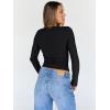 imageTrendy Queen Womens Long Sleeve Shirts Crop Square Neck Ribbed Tops Basic Slim Fit Y2K Fall Winter Clothes Outfits 2025Black