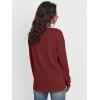 imageTrendy Queen Womens Long Sleeve Tops Casual Shirts V Neck Clothing Fall Fashion Clothes with PocketWine Red