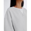 imageTrendy Queen Womens Oversized Color Block Fleeced Crewneck SweatshirtGrey