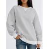 imageTrendy Queen Womens Oversized Color Block Fleeced Crewneck SweatshirtGrey