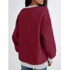 imageTrendy Queen Womens Oversized Color Block Fleeced Crewneck SweatshirtMaroon