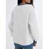 imageTrendy Queen Womens Oversized Color Block Fleeced Crewneck SweatshirtWhite