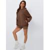 imageTrendy Queen Womens Oversized Hoodies Comfy Sweatshirts Fall Fashion 2025 Outfits Casual Tops Fleece Clothes with PocketsBrown