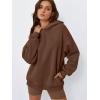 imageTrendy Queen Womens Oversized Hoodies Comfy Sweatshirts Fall Fashion 2025 Outfits Casual Tops Fleece Clothes with PocketsBrown