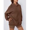 imageTrendy Queen Womens Oversized Hoodies Comfy Sweatshirts Fall Fashion 2025 Outfits Casual Tops Fleece Clothes with PocketsBrown