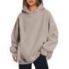 imageTrendy Queen Womens Oversized Hoodies Comfy Sweatshirts Fall Fashion 2025 Outfits Casual Tops Fleece Clothes with PocketsCoffeegrey