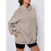 imageTrendy Queen Womens Oversized Hoodies Comfy Sweatshirts Fall Fashion 2025 Outfits Casual Tops Fleece Clothes with PocketsCoffeegrey