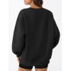 imageTrendy Queen Womens Oversized Sweatshirts Fall Fashion V Neck Hoodies Loose Fit Winter Outfits Teen Girl Clothes 2025Black