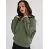 imageTrendy Queen Womens Oversized Sweatshirts Half Zip Pullover Fall Long Sleeve Quarter Zip Hoodies Teen Girls Y2K ClothesArmygreen
