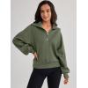 imageTrendy Queen Womens Oversized Sweatshirts Half Zip Pullover Fall Long Sleeve Quarter Zip Hoodies Teen Girls Y2K ClothesArmygreen