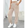 imageTrendy Queen Womens Sweatpants Athletic Joggers Baggy Pants Lounge Bottom 2025 Fall Fashion with PocketsBeige
