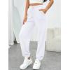 imageTrendy Queen Womens Sweatpants Athletic Joggers Baggy Pants Lounge Bottom 2025 Fall Fashion with PocketsWhite