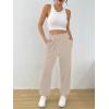 imageTrendy Queen Womens Sweatpants Baggy Athletic Joggers with Pockets Lounge PantsBeige