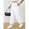imageTrendy Queen Womens Sweatpants Baggy Athletic Joggers with Pockets Lounge PantsWhite