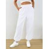 imageTrendy Queen Womens Sweatpants Baggy Athletic Joggers with Pockets Lounge PantsWhite