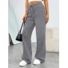 imageTrendy Queen Womens Sweatpants Baggy Wide Leg Barrel Pants Lounge Comfy Palazzo Joggers with PocketsBlackgrey