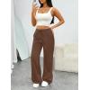 imageTrendy Queen Womens Sweatpants Baggy Wide Leg Barrel Pants Lounge Comfy Palazzo Joggers with PocketsCoffee