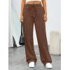 imageTrendy Queen Womens Sweatpants Baggy Wide Leg Barrel Pants Lounge Comfy Palazzo Joggers with PocketsCoffee