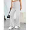 imageTrendy Queen Womens Sweatpants Baggy Wide Leg Barrel Pants Lounge Comfy Palazzo Joggers with PocketsGrey