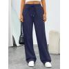 imageTrendy Queen Womens Sweatpants Baggy Wide Leg Barrel Pants Lounge Comfy Palazzo Joggers with PocketsNavy