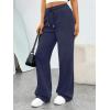 imageTrendy Queen Womens Sweatpants Baggy Wide Leg Barrel Pants Lounge Comfy Palazzo Joggers with PocketsNavy