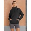imageTrendy Queen Womens Sweatshirts Quarter Half Zip Pullover Fall Fashion Outfits 2025 Oversized Hoodies Comfy Winter ClothesBlack