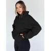 imageTrendy Queen Womens Sweatshirts Quarter Half Zip Pullover Fall Fashion Outfits 2025 Oversized Hoodies Comfy Winter ClothesBlack