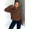 imageTrendy Queen Womens Sweatshirts Quarter Half Zip Pullover Fall Fashion Outfits 2025 Oversized Hoodies Comfy Winter ClothesBrown