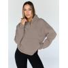 imageTrendy Queen Womens Sweatshirts Quarter Half Zip Pullover Fall Fashion Outfits 2025 Oversized Hoodies Comfy Winter ClothesCoffee Grey