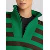 imageTrendy Queen Womens Sweatshirts Quarter Half Zip Pullover Fall Fashion Outfits 2025 Oversized Hoodies Comfy Winter ClothesCoffee and Green