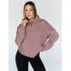 imageTrendy Queen Womens Sweatshirts Quarter Half Zip Pullover Fall Fashion Outfits 2025 Oversized Hoodies Comfy Winter ClothesDarkpink